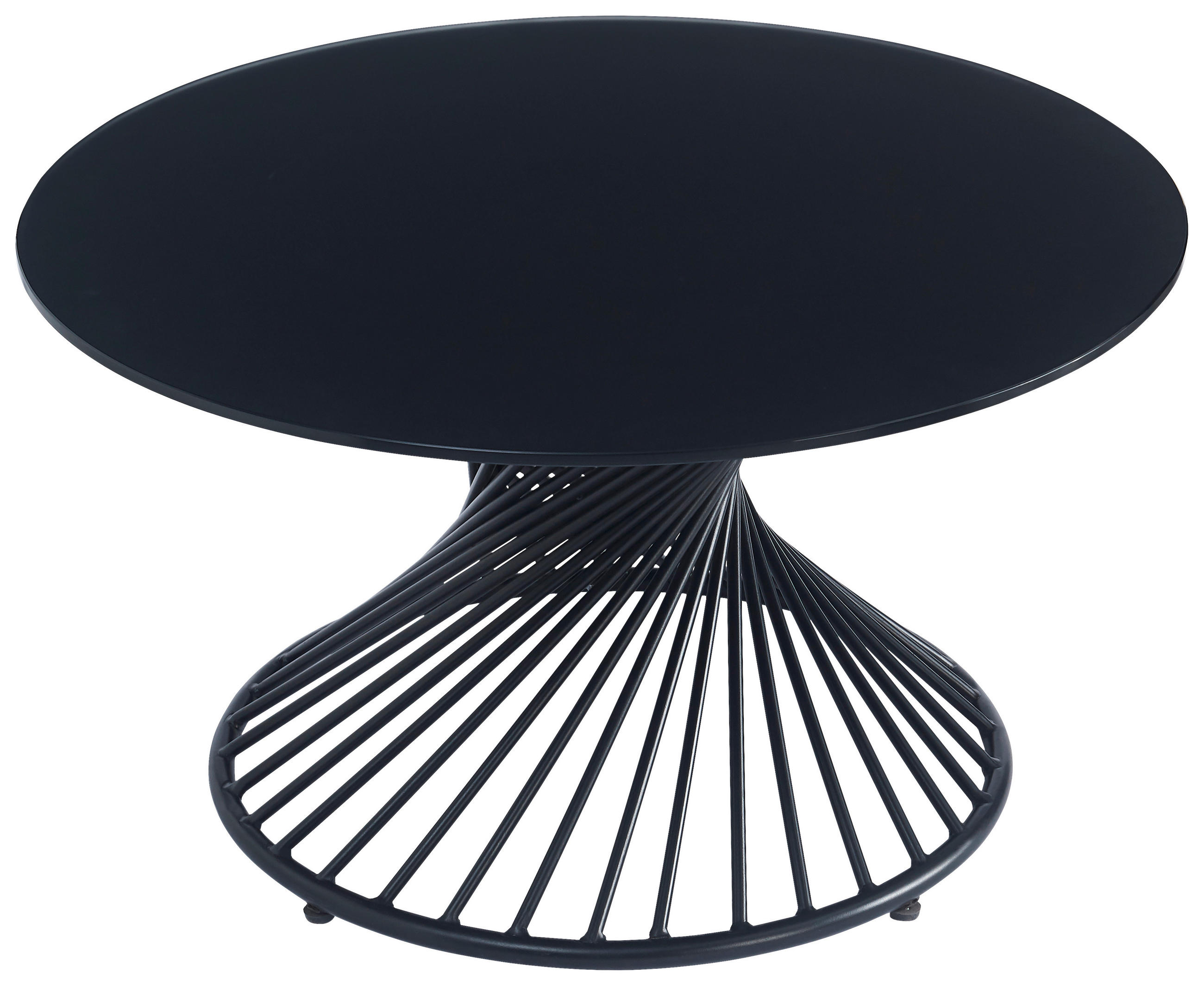 COUCHTISCH 80/80/43 cm ESG rund Schwarz einfacher Aufbau  - Schwarz, Design, Glas/Metall (80/80/43cm) - Ambia Home