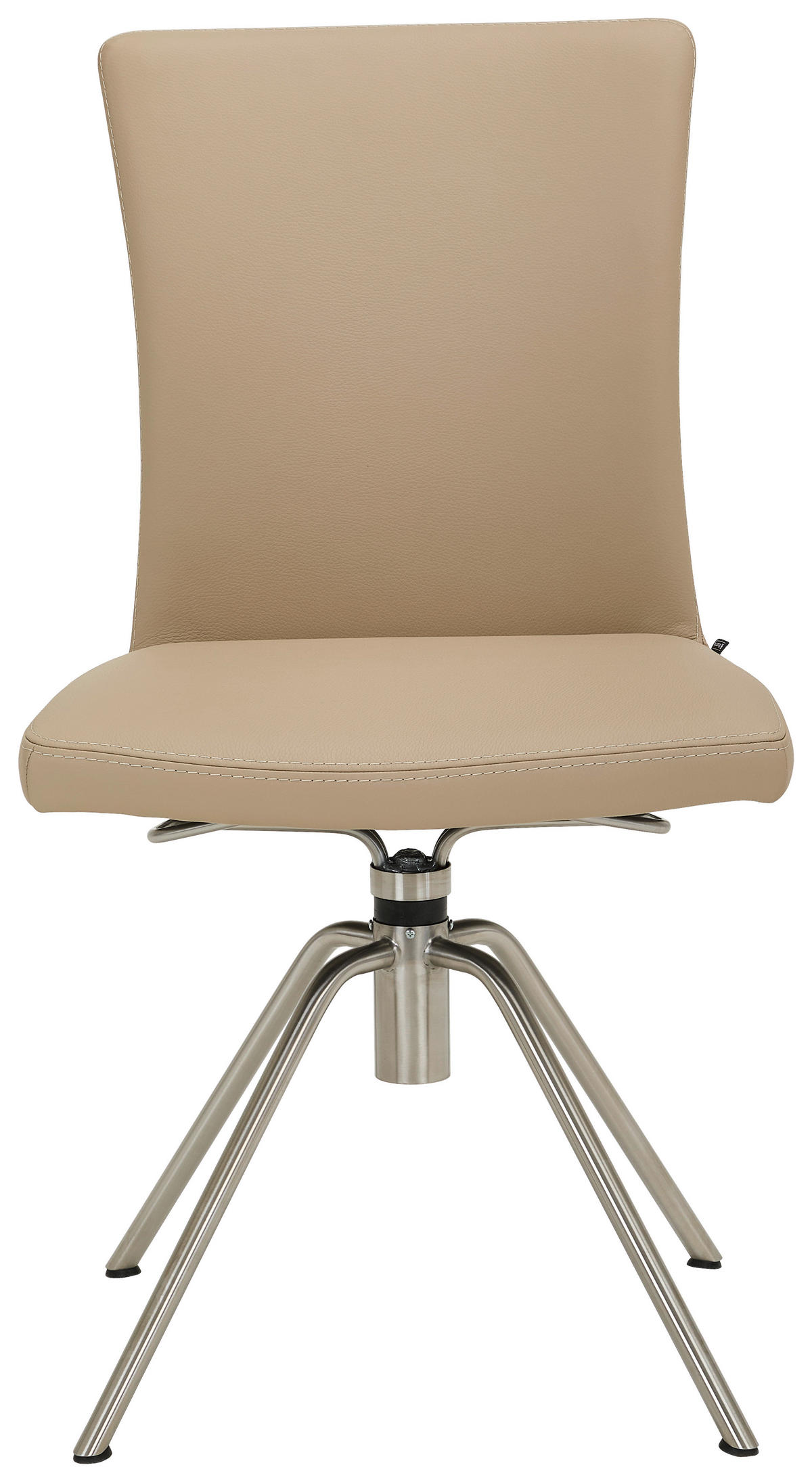 STUHL Echtleder Beige  - Beige, Design, Leder/Metall (52/91/58cm) - Musterring