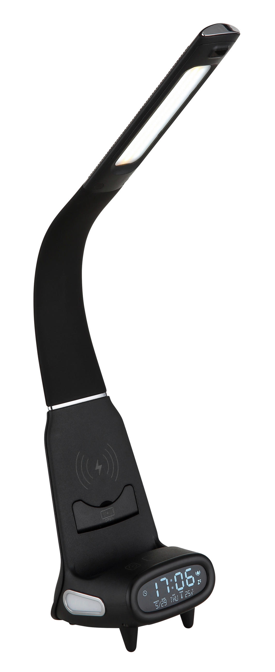 LED-TISCHLEUCHTE 25/10/50 cm   - Chromfarben/Schwarz, Design, Kunststoff (25/10/50cm) - Globo