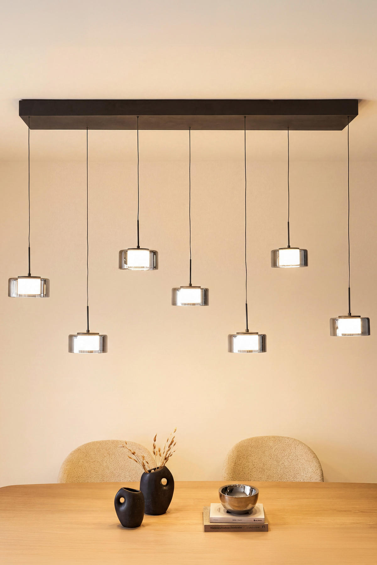 LED-HÄNGELEUCHTE 126/21/180 cm  - Schwarz, Design, Kunststoff/Metall (126/21/180cm) - Paul Neuhaus