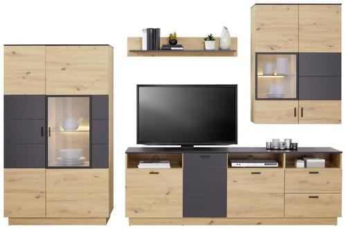 Wohnkombination Modern 4 -teilig. Tonale 5, Eiche Dekor/grau