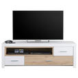 TV-ELEMENT 156/51/45 cm  - Chromfarben/Eichefarben, Design, Holzwerkstoff/Metall (156/51/45cm) - Xora
