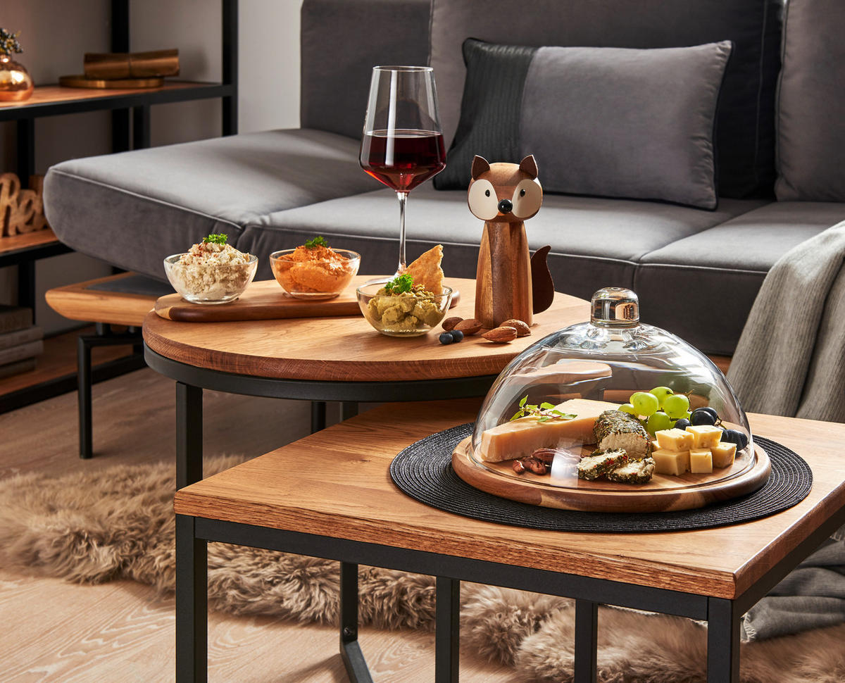 SERVÍROVACÍ PODNOS, dřevo, sklo, 28/17 cm - průhledné/hnědá, Lifestyle, dřevo/sklo (28/17cm) - Leonardo