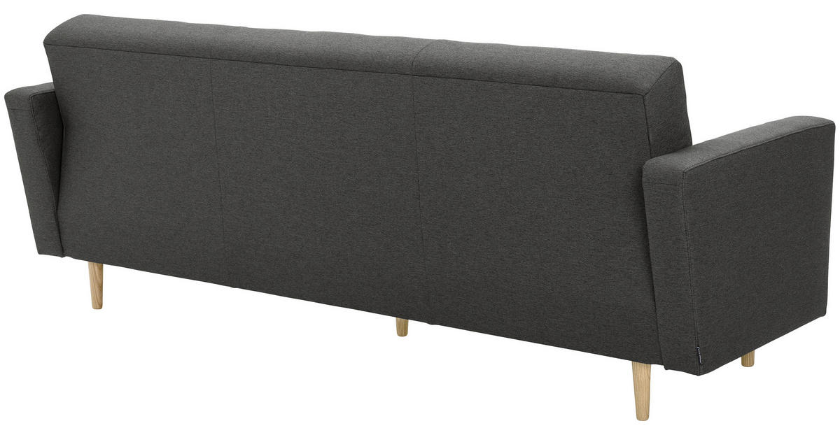 3-SITZER-SOFA in Flachgewebe Anthrazit  - Eschefarben/Anthrazit, MODERN, Holz/Textil (224/81/83cm) - Max Winzer