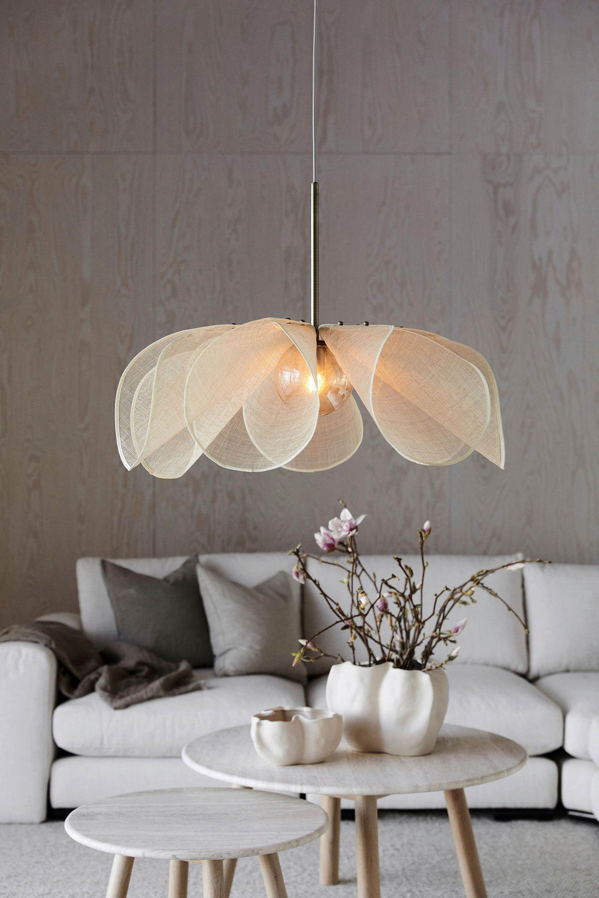 PENDELLEUCHTE 75/60/75 cm  - Beige/Messingfarben, Basics (75/60/75cm) - Markslöjd
