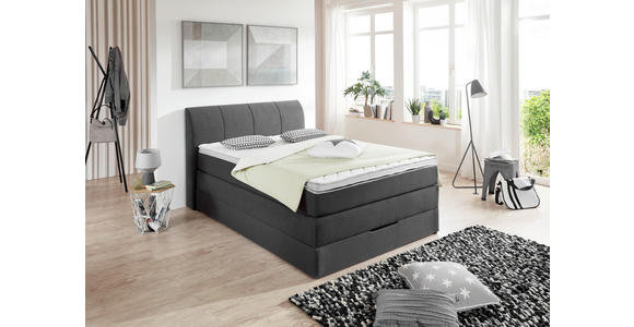 BOXSPRINGBETT 100/200 cm  in Anthrazit  - Anthrazit, KONVENTIONELL, Textil (100/200cm) - Carryhome