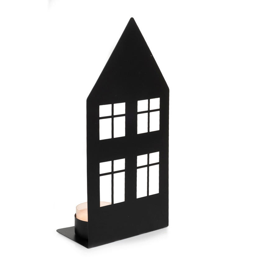 TEELICHTHALTER - Schwarz, Trend, Metall (9,5/5,5/20cm)