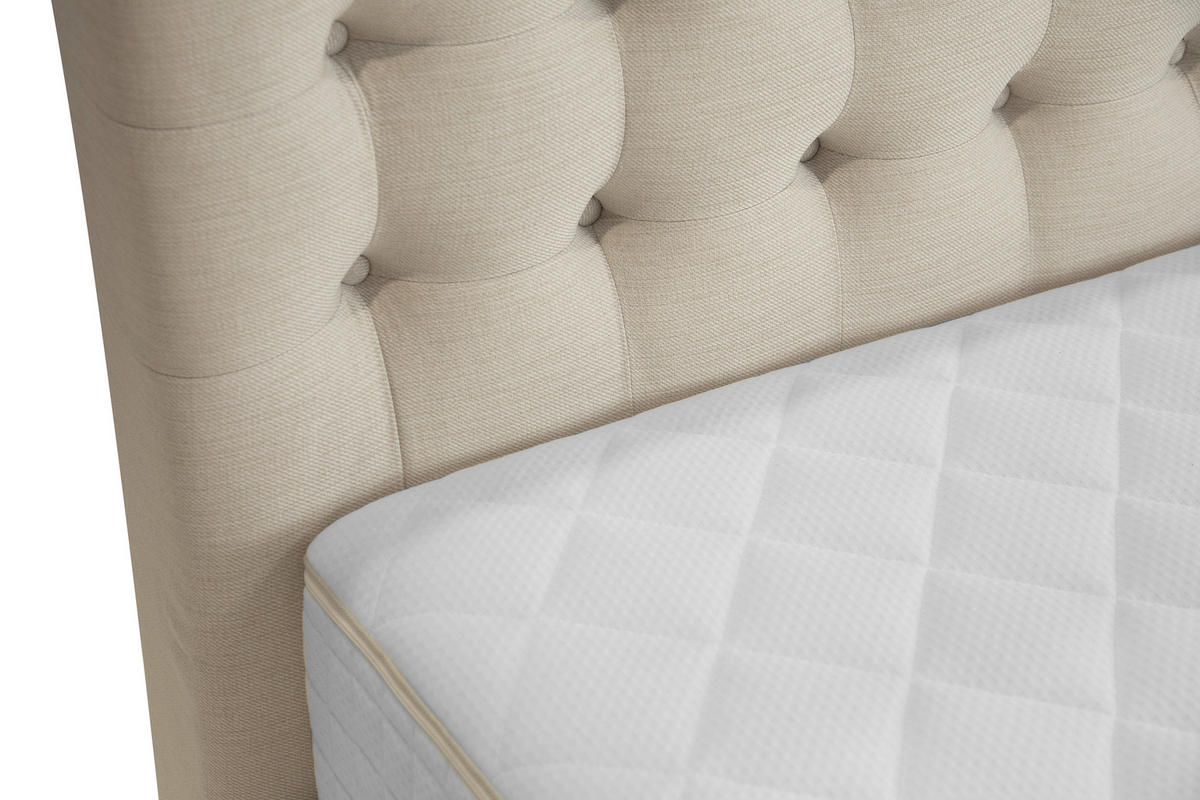 BOXSPRINGBETT 160/200 cm  in Beige  - Beige, Design, Holz/Textil (160/200cm) - Welnova