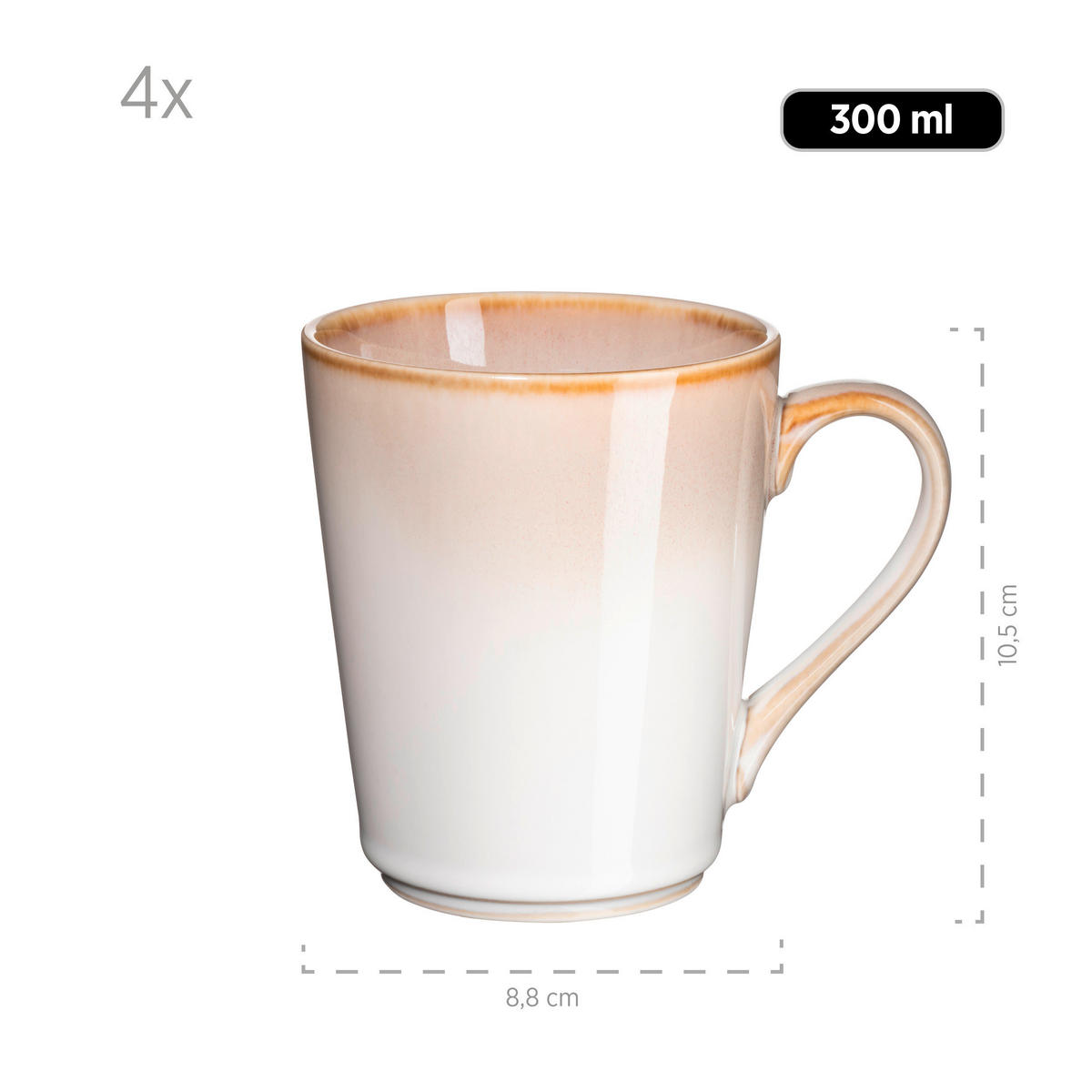 KOMBISERVICE La Sinfonia 16-teilig  - Weiss/Beige, Basics, Keramik (39,5/34,8/35,5cm) - Mäser