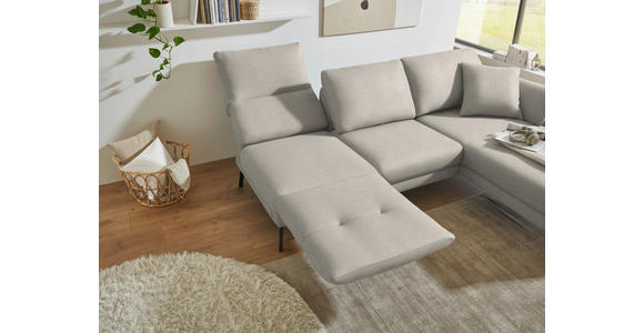 ECKSOFA  in Flachgewebe Naturfarben  255-365/175-224 cm  - Schwarz/Naturfarben, Design, Textil/Metall (255-365/175-224cm) - Dieter Knoll