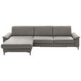 ECKSOFA  in Echtleder Hellgrau  176/334 cm  - Hellgrau/Schwarz, Design, Leder/Metall (176/334cm) - Dieter Knoll