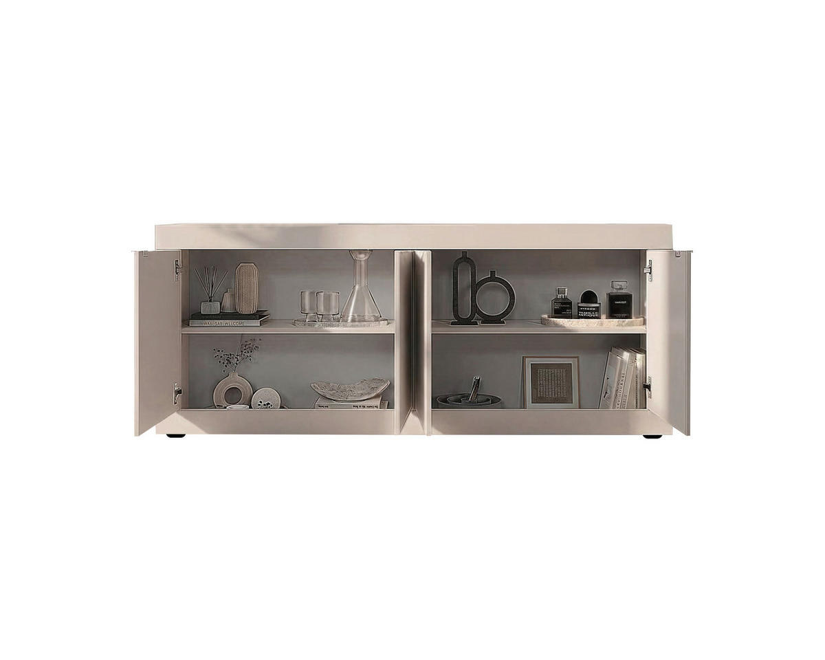 SIDEBOARD  in 207/86/43 cm  - Kaschmir/Schwarz, Design, Holzwerkstoff/Kunststoff (207/86/43cm) - MID.YOU