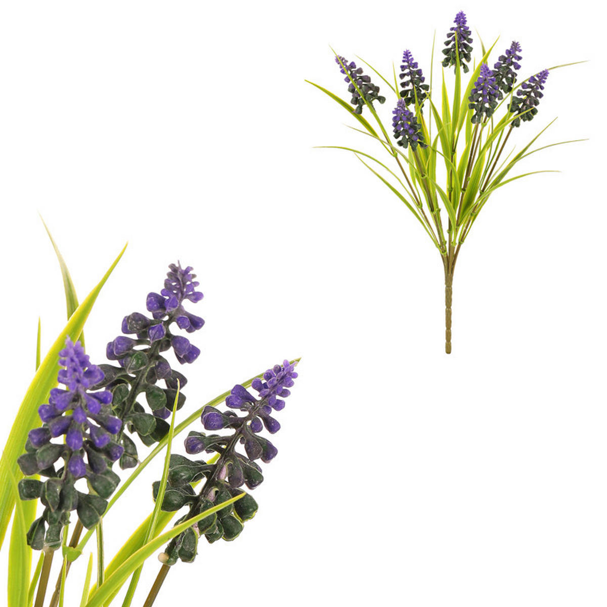 UMELÝ KVET 33 cm - lila/modrá, Basics, plast (33cm)