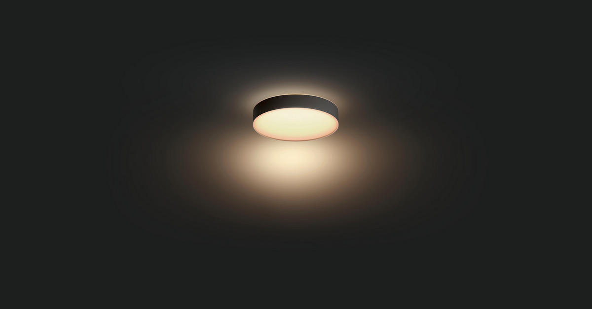 LED-DECKENLEUCHTE  38,1/8,4 cm    - Schwarz, Design, Kunststoff (38,1/8,4cm) - Philips HUE