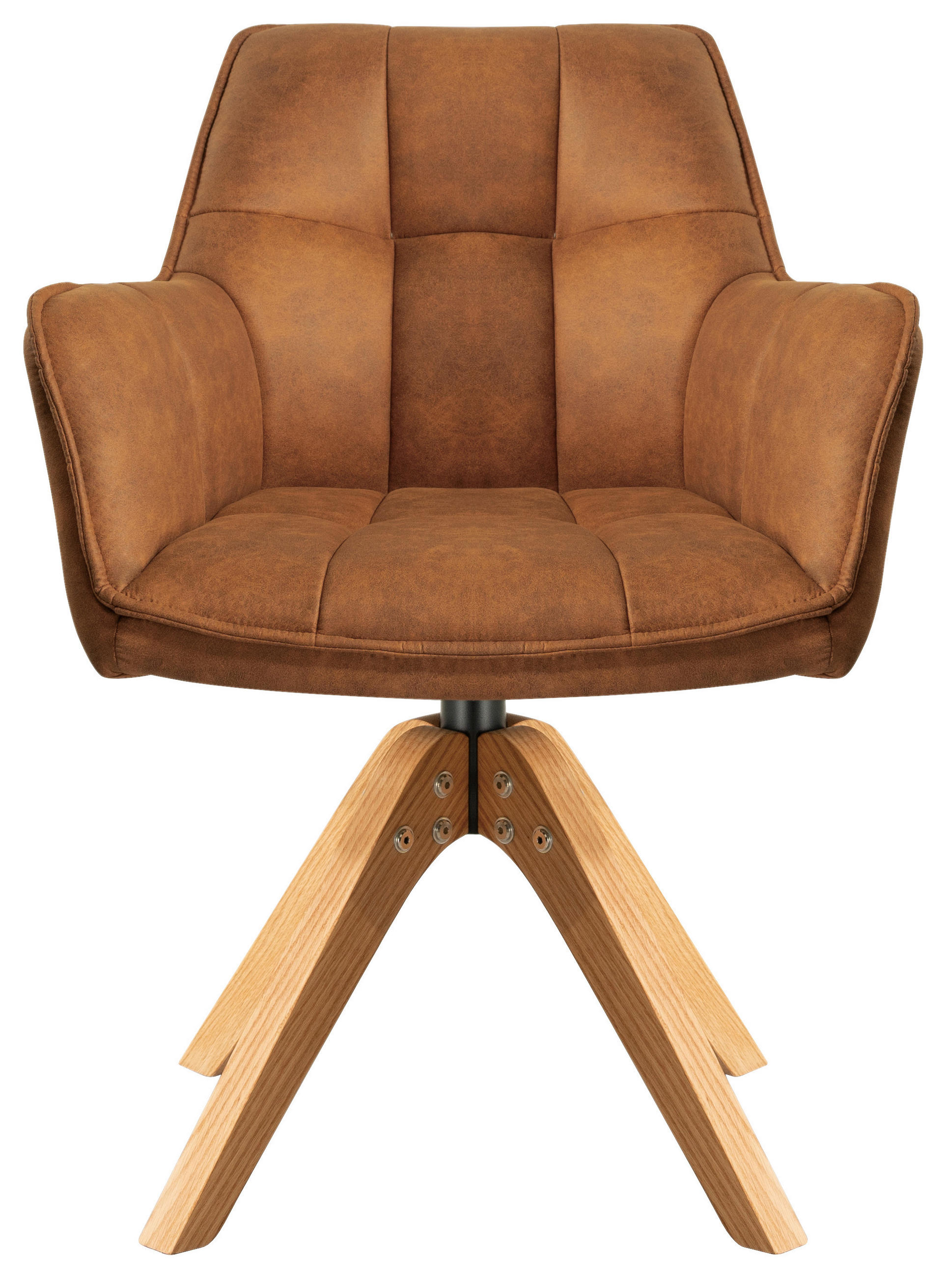 ARMLEHNSTUHL in Holz, Textil Orange, Eichefarben  - Eichefarben/Orange, Basics, Holz/Textil (61/85/63cm) - MID.YOU