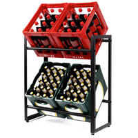 FLASCHENREGAL  - Schwarz Hochglanz, Basics, Metall (32/70/79cm) - Floordirekt
