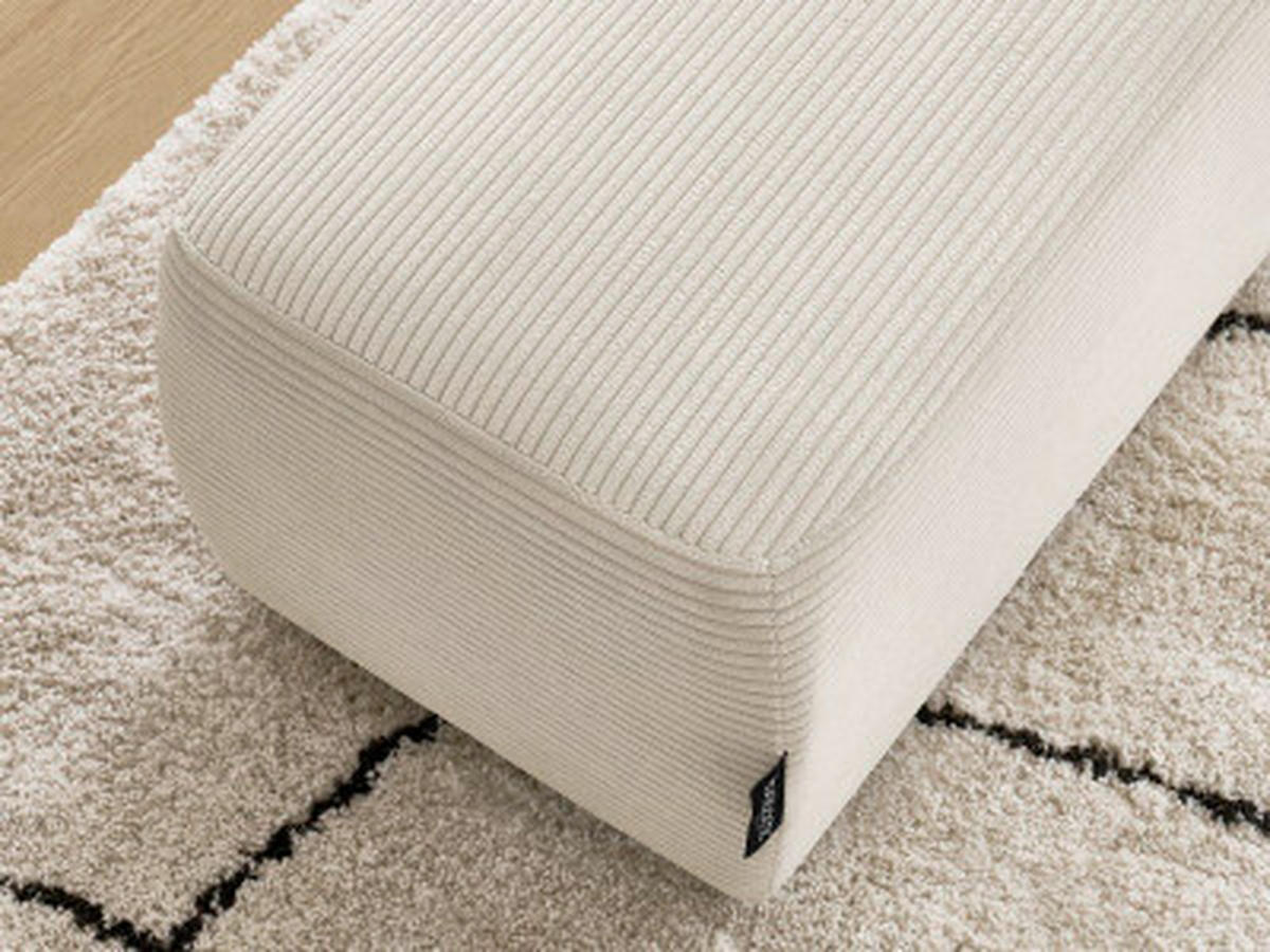 HOCKER ATILLA Cord Beige  - Beige/Schwarz, MODERN, Kunststoff/Textil (92/44/48cm)