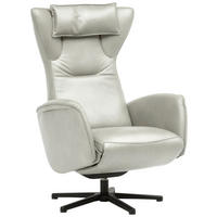 RELAXSESSEL Leder Silberfarben  - Silberfarben/Schwarz, Design, Leder/Metall (75/106/86cm) - Valdera