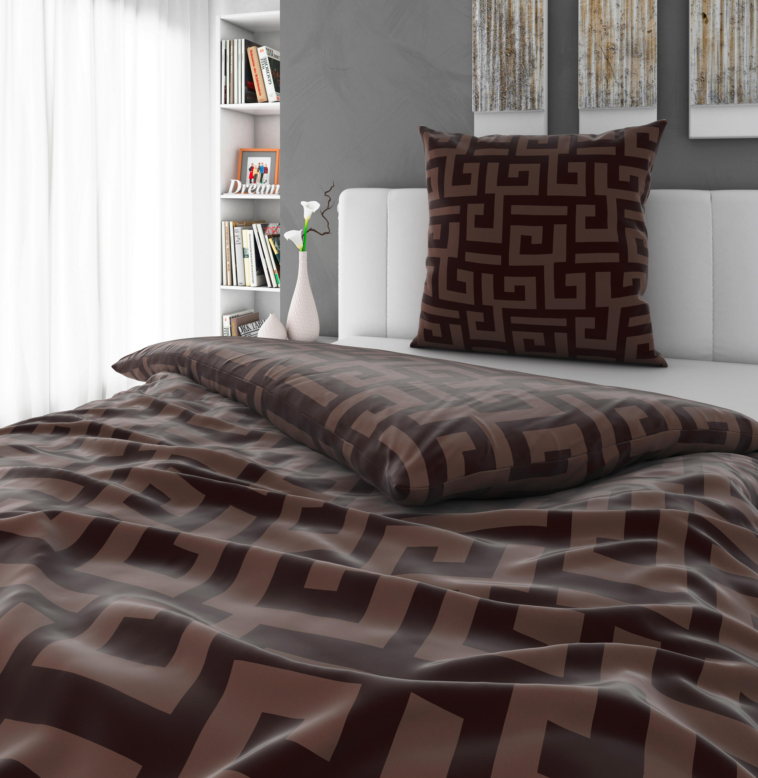 KISSENHÜLLEN-SET Mila 40/80 cm  - Braun, Basics, Textil (40/80cm) - Bio:Vio
