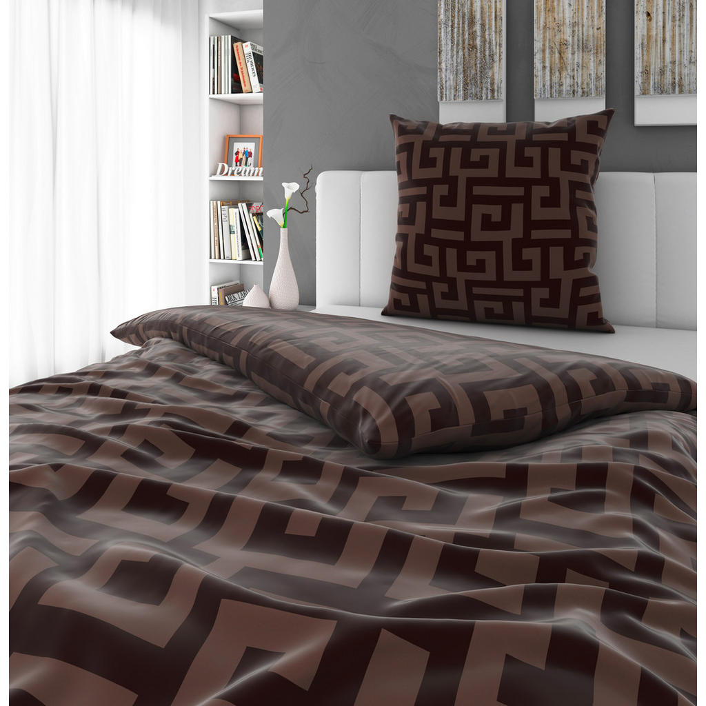 Thumbnail - Bio:Vio Kissenhüllen-Set Mila, Braun, Textil, Abstraktes, 40x80 cm, Textiles Vertrauen - Oeko-Tex®, Gots, formstabil, la...