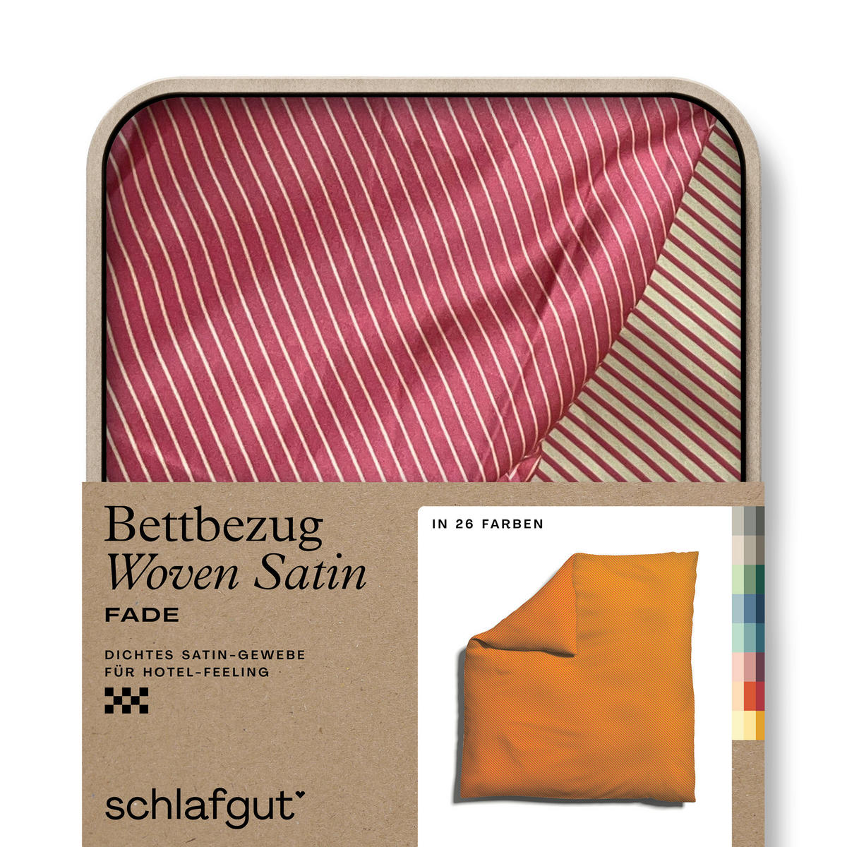 BETTDECKENBEZUG Woven Satin Fade Makosatin 240/220 cm  - Gelb/Rot, Basics, Textil (240/220cm) - Schlafgut