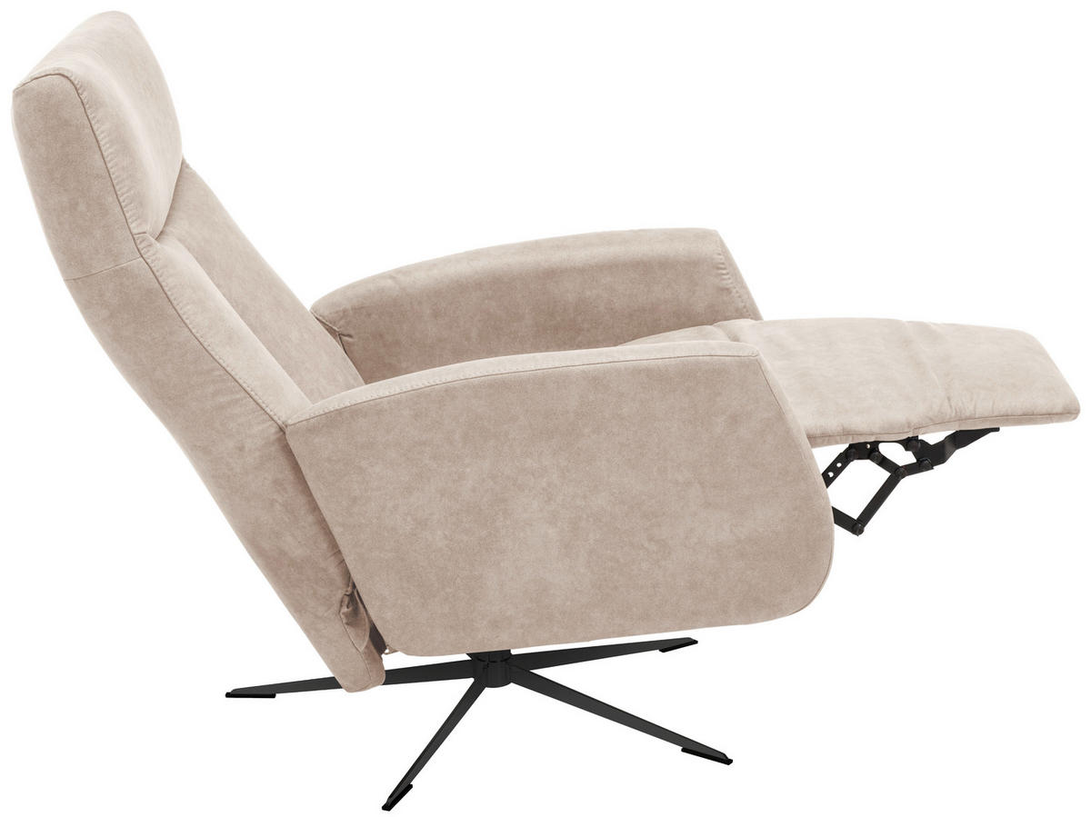 RELAXSESSEL in Textil Hellgrau  - Hellgrau/Schwarz, Design, Textil/Metall (73/105/82cm) - Welnova