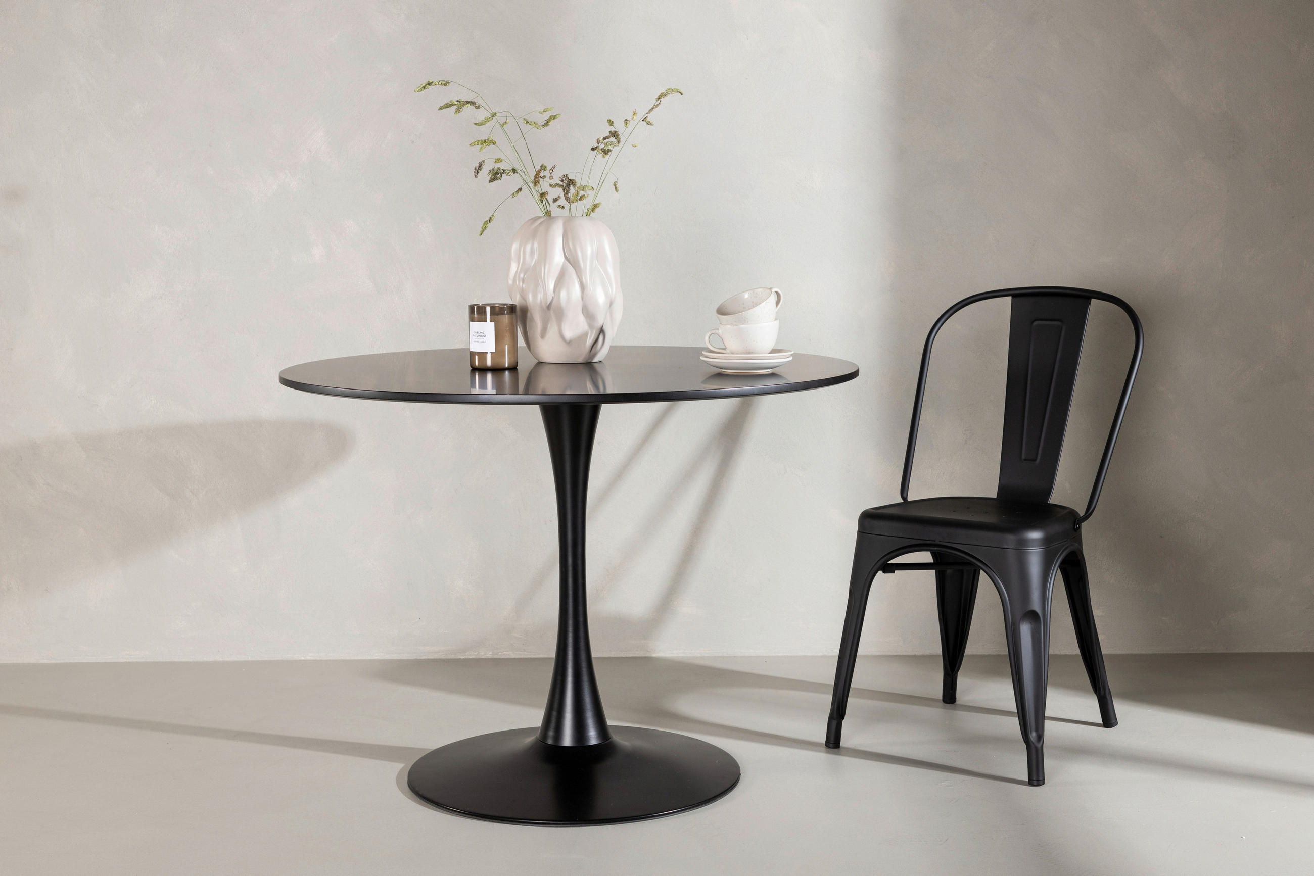 ESSTISCH in Metall, Holzwerkstoff 100/100/74 cm  - Schwarz, Design, Holzwerkstoff/Metall (100/100/74cm) - Livetastic