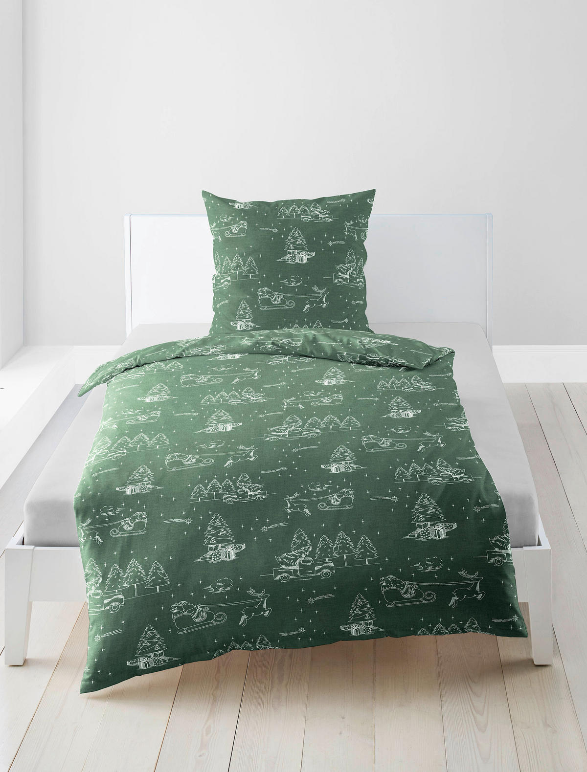 BETTWÄSCHE Biber 155/220 cm  - Grün, Design, Textil (155/220cm) - Bierbaum