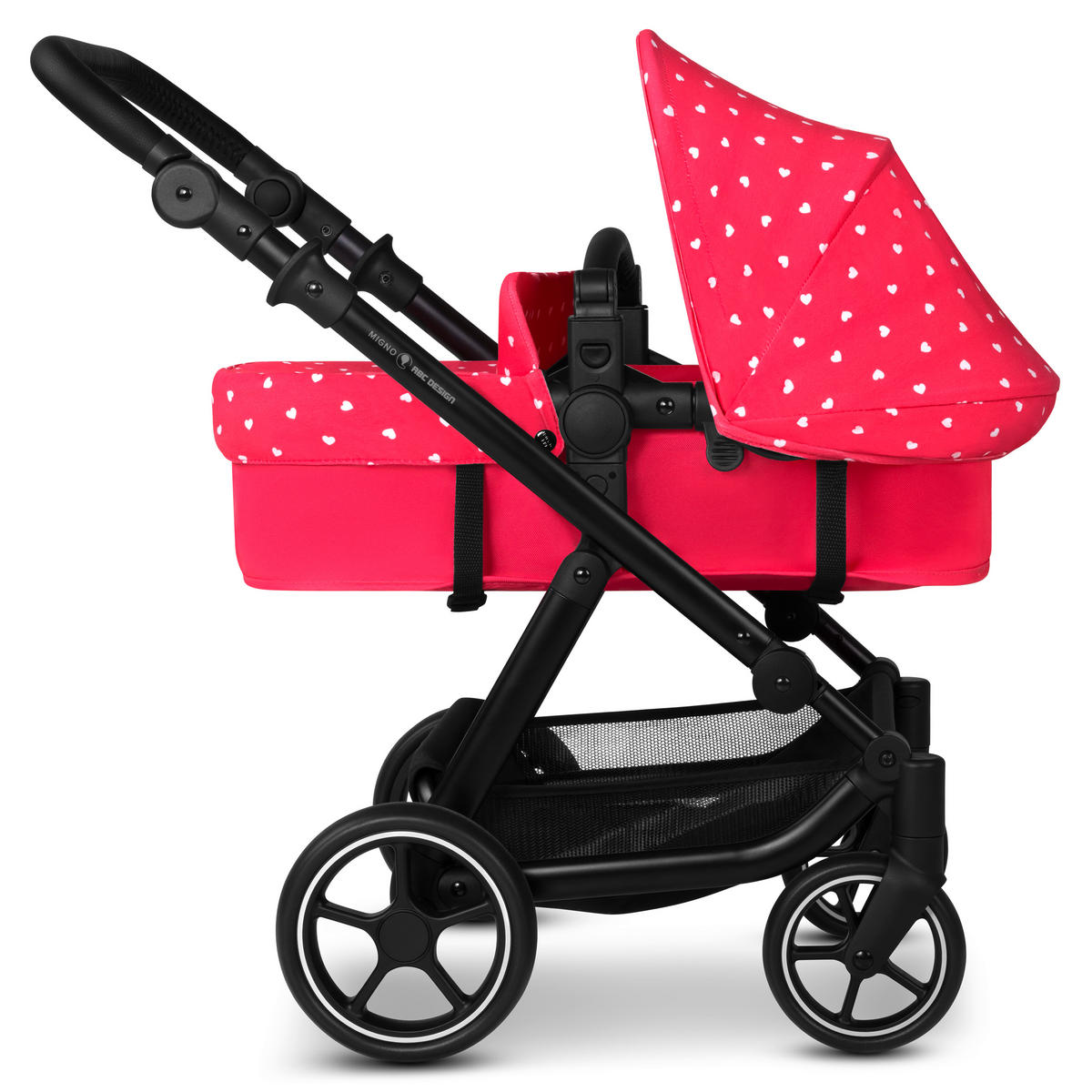 PUPPENWAGEN - Pink/Weiß, Basics, Textil/Metall (62/45/67cm) - ABC Design