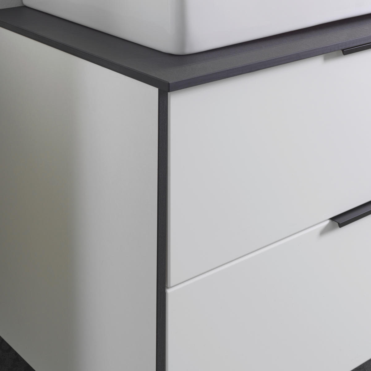 WASCHTISCHKOMBI 92,4 cm  - Weiß Hochglanz/Schwarz, MODERN, Keramik/Holzwerkstoff (92,4cm) - Voleo
