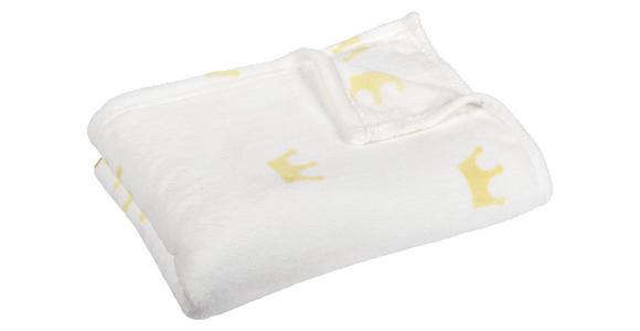 Kuscheldecke Queen - Goldfarben/Weiß, MODERN, Textil (130/180cm) - Luca Bessoni