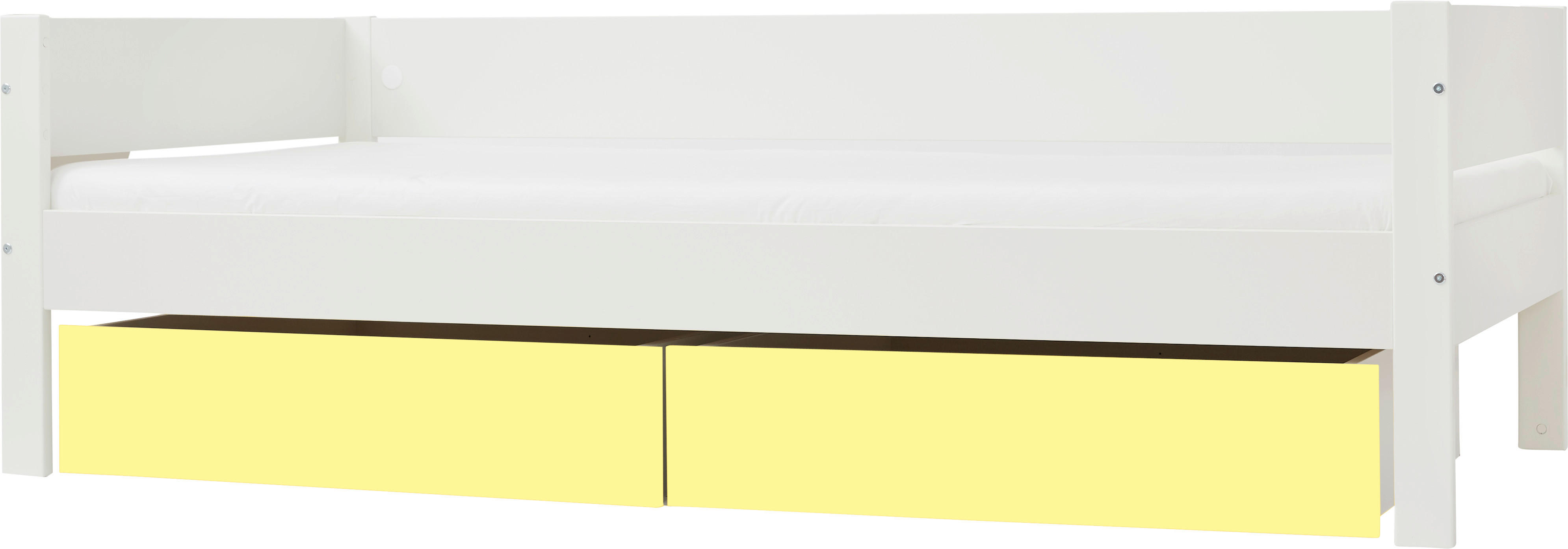 BETT 90/200 cm  in Gelb, Weiß  - Gelb/Weiß, Design, Holzwerkstoff (90/200cm) - Ben'n'jen