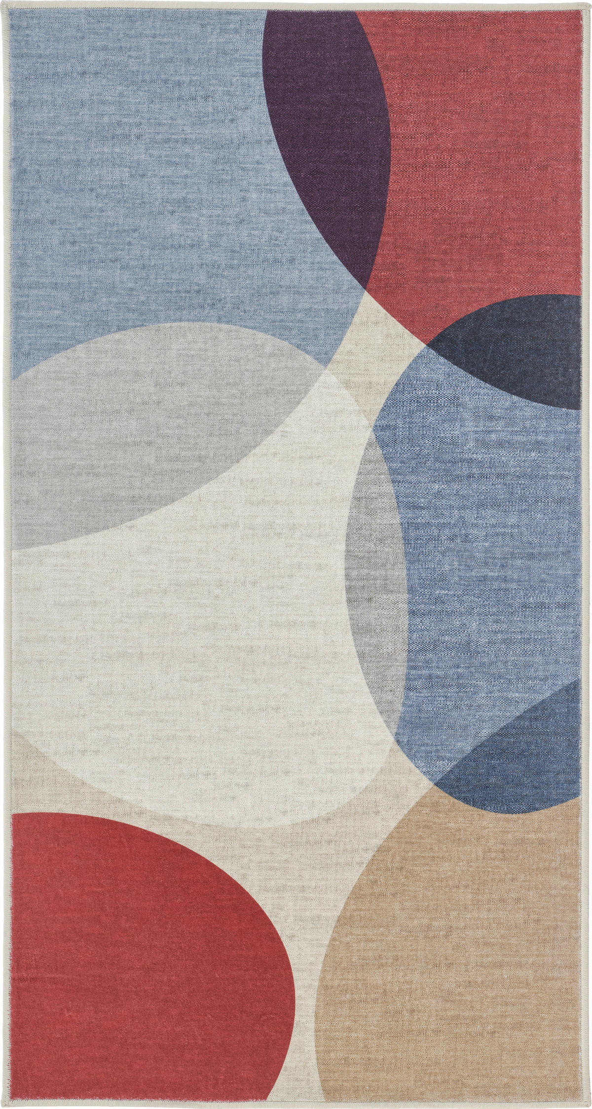 VINTAGE-TEPPICH 80/150 cm CORTEA NAYRA Creme, Dunkelrot, Blaugrau  - Blaugrau/Creme, Design, Kunststoff/Textil (80/150cm) - Lindorug