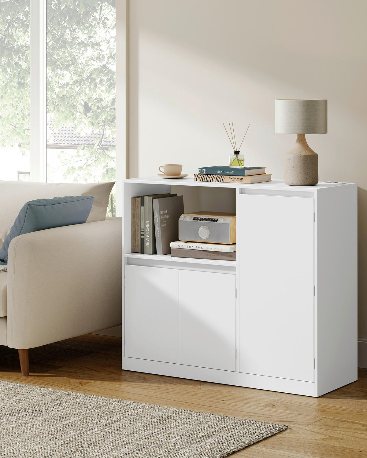 KOMMODE , 90/90/40 cm,  - Weiß, Trend, Holzwerkstoff (90/90/40cm) - Boxxx