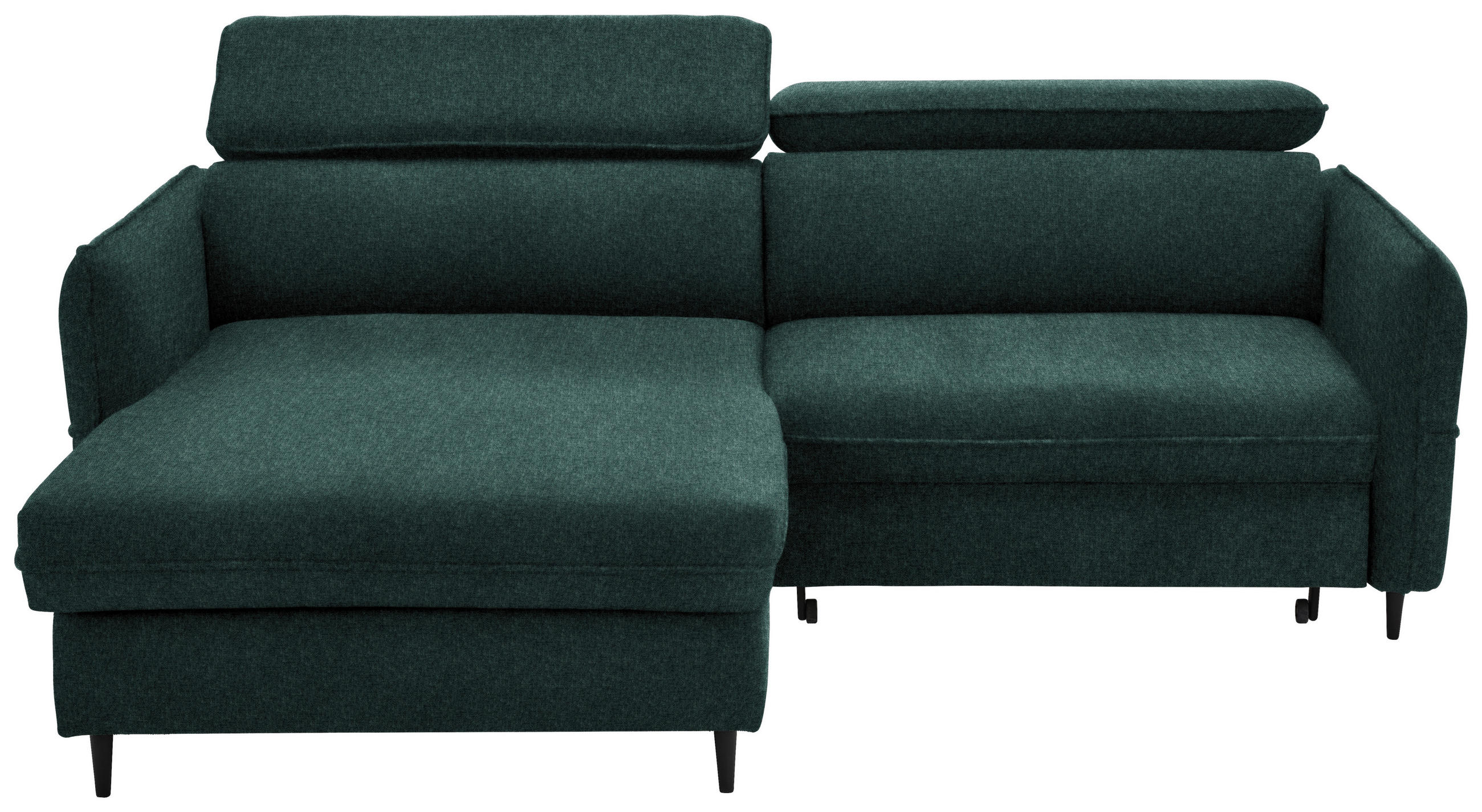 ECKSOFA in Samt Dunkelgrün  - Dunkelgrün/Schwarz, Design, Holz/Textil (185/232cm) - Stylife