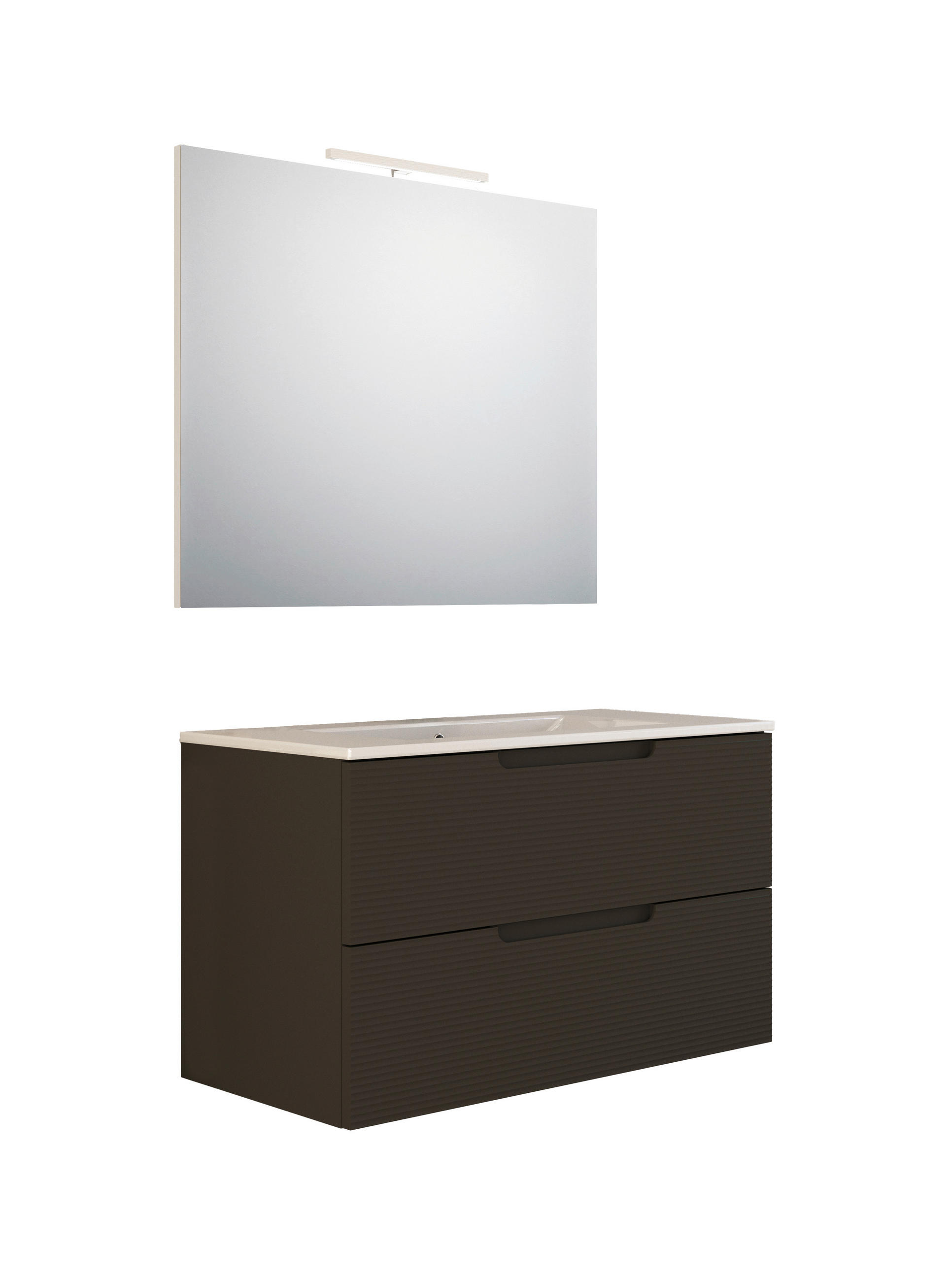 BADEZIMMER 3-teilig  in  - Weiß Hochglanz/Bronzefarben, Trend, Keramik/Holzwerkstoff (80/138/46cm) - Italstyle