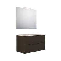 BADEZIMMER 3-teilig  in  - Weiß Hochglanz/Bronzefarben, Trend, Keramik/Holzwerkstoff (80/138/46cm) - Italstyle