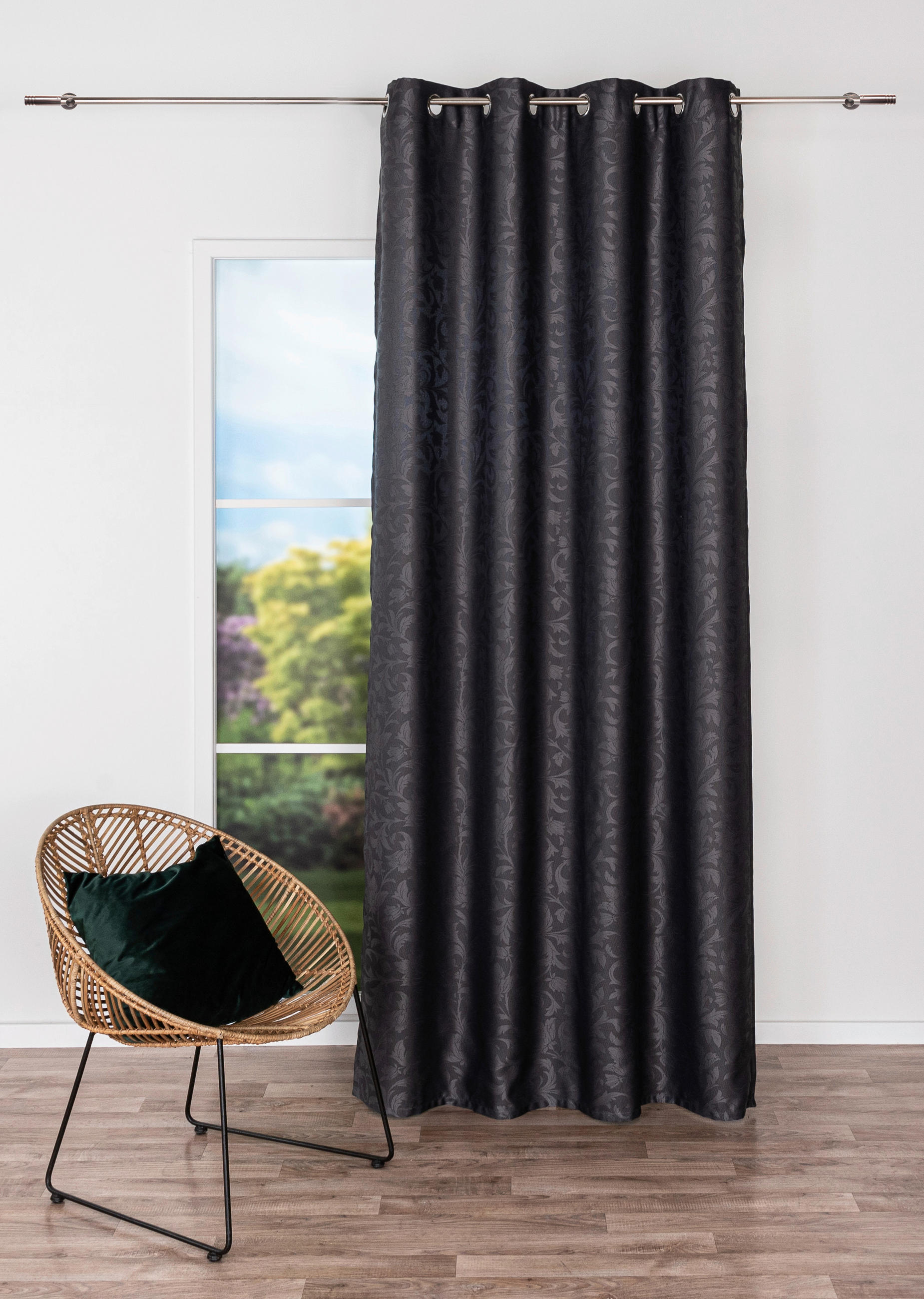 DRAPERIE CONFECțIONATĂ black-out (nu permite trecerea luminii)  - antracit, Basics, textil (26.5/43/5cm)