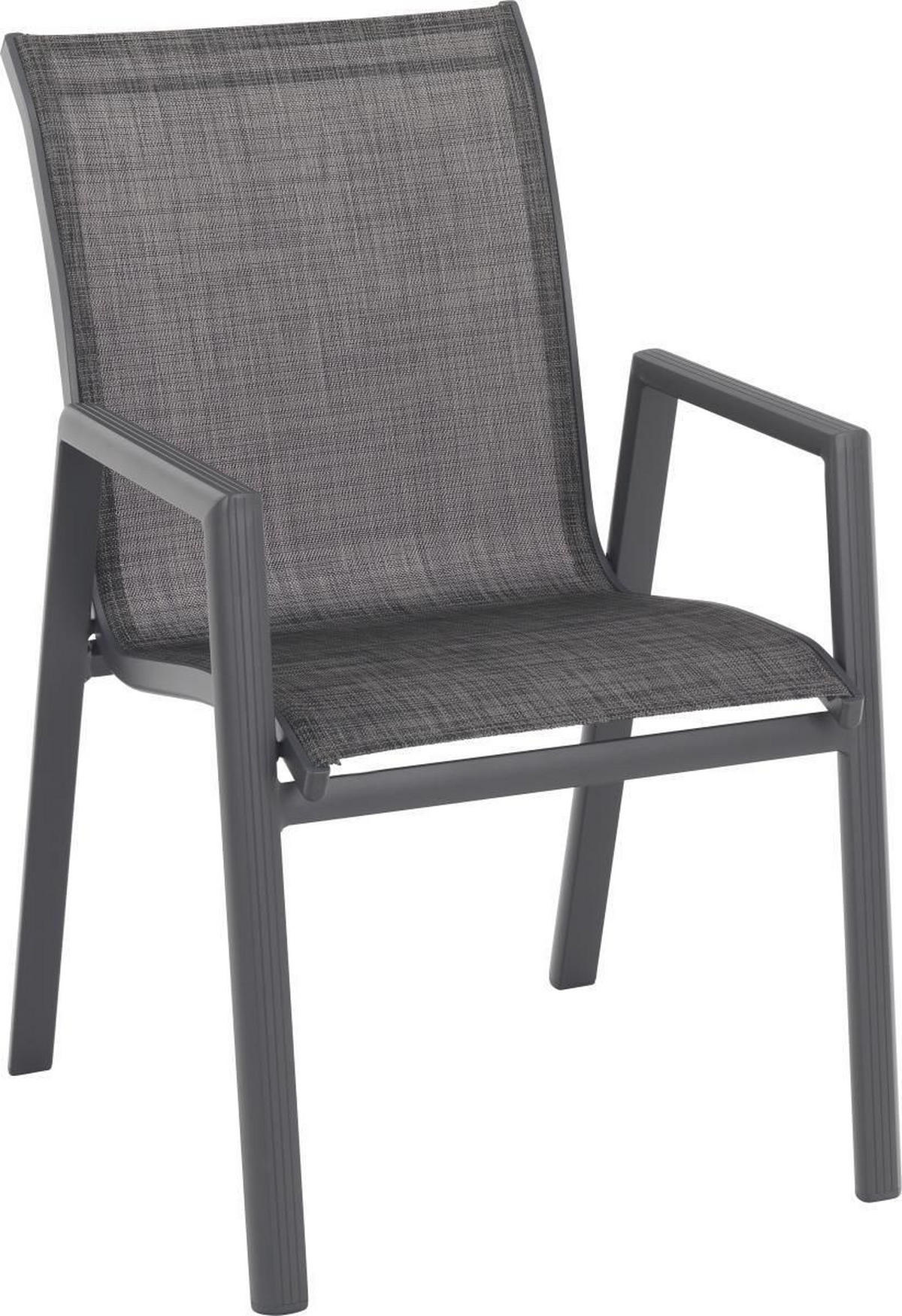 STOL  aluminij antracit, temno siva  - temno siva/antracit, Design, kovina/tekstil (56/90/63cm) - Ambia Garden