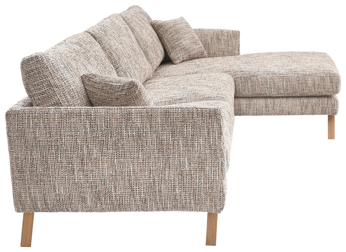 ECKSOFA Beige Webstoff  - Eichefarben/Beige, KONVENTIONELL, Holz/Textil (293/160cm) - SetOne by Musterring