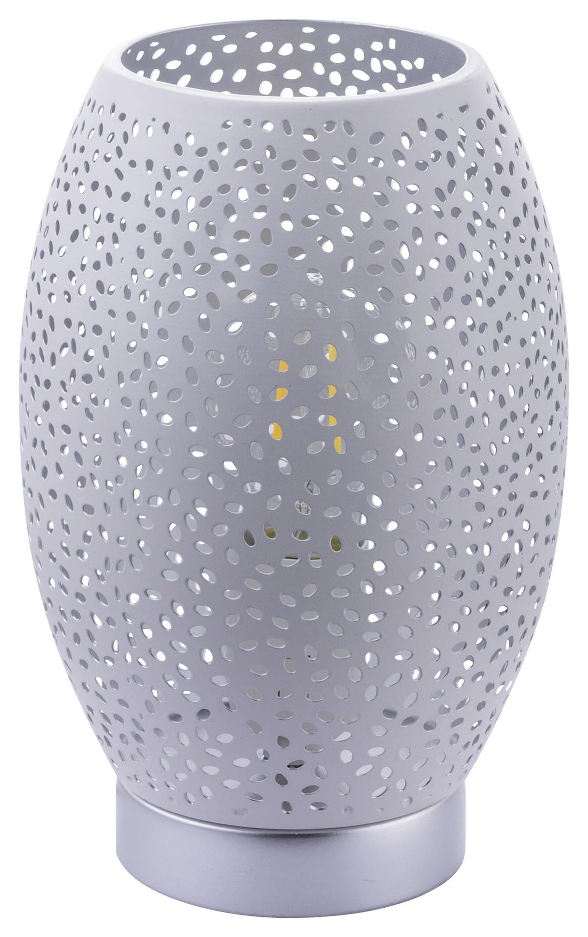 TISCHLEUCHTE - Weiss/Silberfarben, Basics, Metall (15/23cm) - Globo