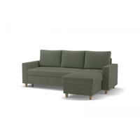 ECKSOFA MARCO Grün Chenille Rückenkissen  - Buchefarben/Grün, Design, Holz/Textil (227/96cm) - MID.YOU