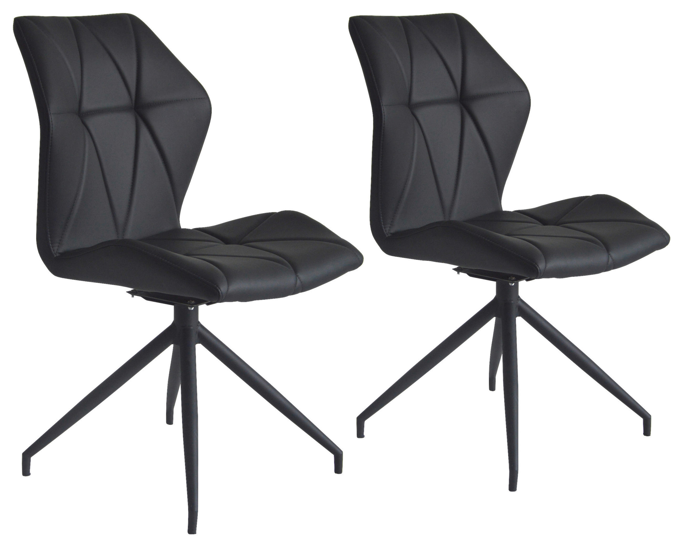 STUHL-SET  in Stahl  - Schwarz, KONVENTIONELL, Textil/Metall (52/90,5/62cm) - MID.YOU