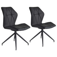 STUHL-SET  in Stahl  - Schwarz, KONVENTIONELL, Textil/Metall (52/90,5/62cm) - MID.YOU