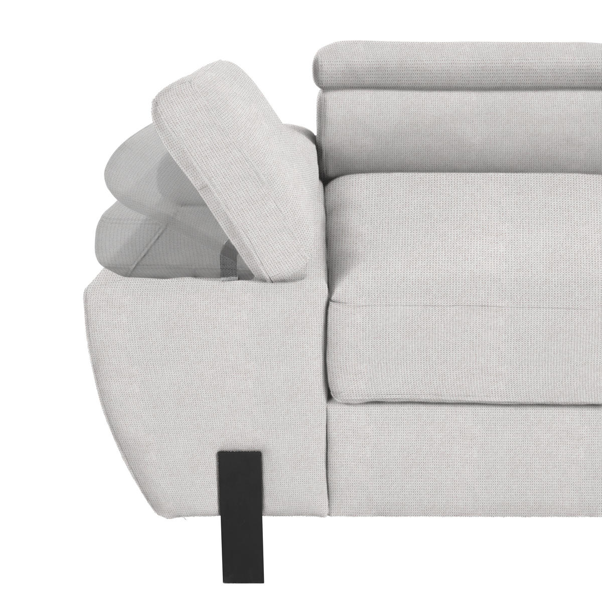 HÖRNSOFFA i vävt tyg ljusgrå  - ljusgrå/svart, Modern, metall/trämaterial (277/90/189cm) - MID.YOU