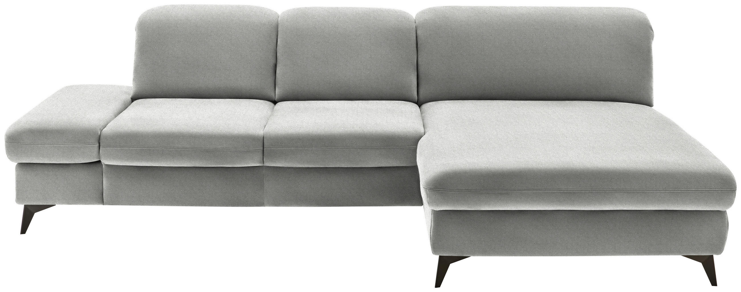 ECKSOFA  in Chenille Greige  288/198 cm  - Greige/Schwarz, Design, Textil/Metall (288/198cm) - Beldomo Style