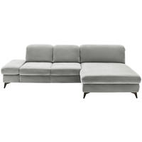 ECKSOFA  in Chenille Greige  288/198 cm  - Greige/Schwarz, Design, Textil/Metall (288/198cm) - Beldomo Style