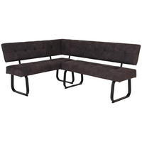 ECKBANK 152/202 cm Mikrofaser Dunkelgrau Metall   - Dunkelgrau/Anthrazit, MODERN, Textil/Metall (152/202cm) - Carryhome