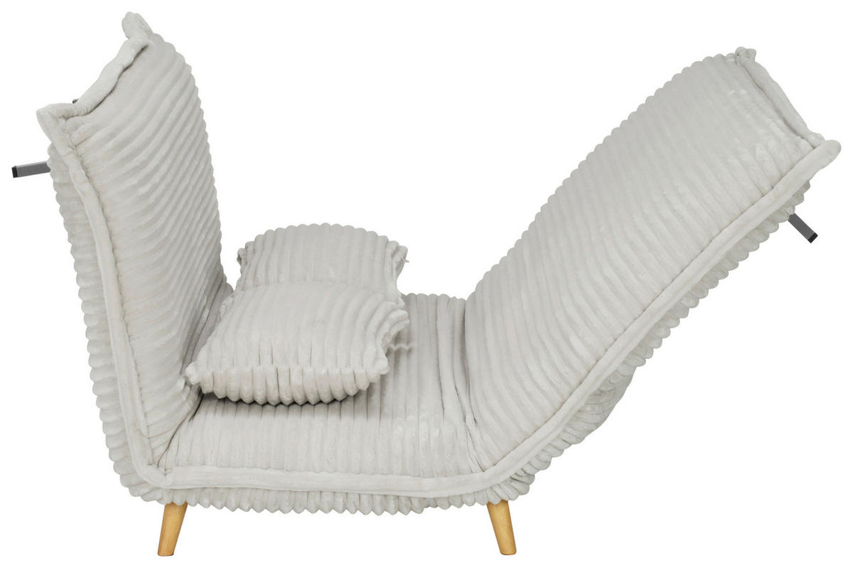 SCHLAFSOFA Cord Weiß  - Walnussfarben/Weiß, MODERN, Holz/Textil (92/216/87/26/150cm) - Livetastic