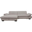 ECKSOFA  in Mikrofaser Hellgrau  198/290 cm  - Hellgrau/Schwarz, Design, Textil/Metall (198/290cm) - Xora